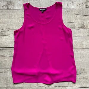 Express Magenta Sleeveless Tank Top Lightweight Open Back Slit Office Festival S